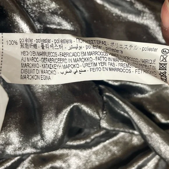 EUC Zara Asymmetric Metallic Top in Pewter - Picture 13 of 16